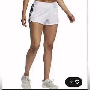 Adidas Women's White and Black Athletic Shorts
